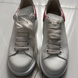 Alexander McQueen White Sneakers with Pink Accents